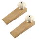 2 Pieces Solid Cream Square Ceramic Door Stopper